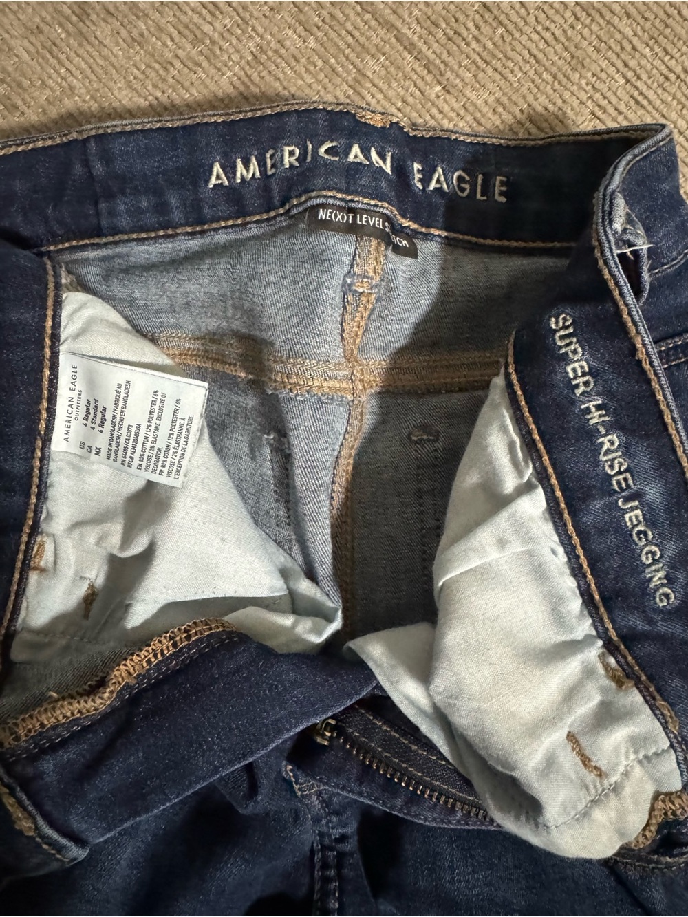 American Eagle Outfitters Women's Dark Blue Skinny Jeans - Picture 3 of 4